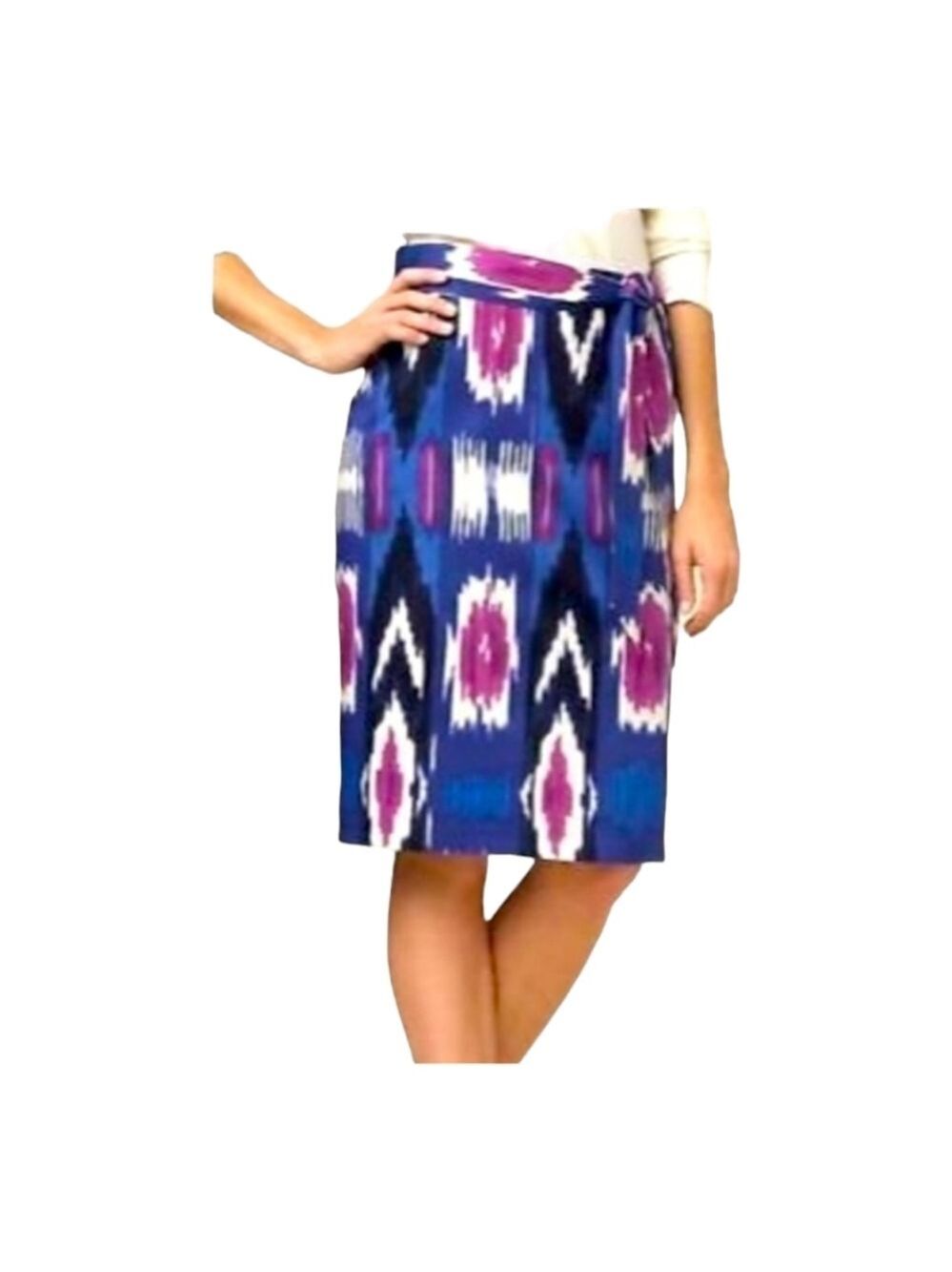 NEW Talbots Ikat Print Lined Skirt Size 10P Missing belt